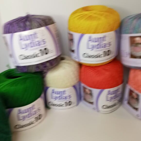 Lot of 8 Aunt Lydia's #10 Cotton Crochet Thread 300 Yds 7 Full 1 Partial - Picture 3 of 5